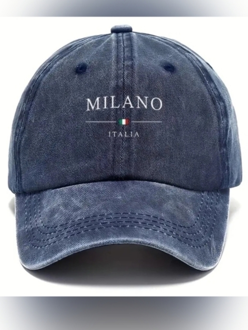 Unisex Embroidered Baseball Cap - Navy Blue